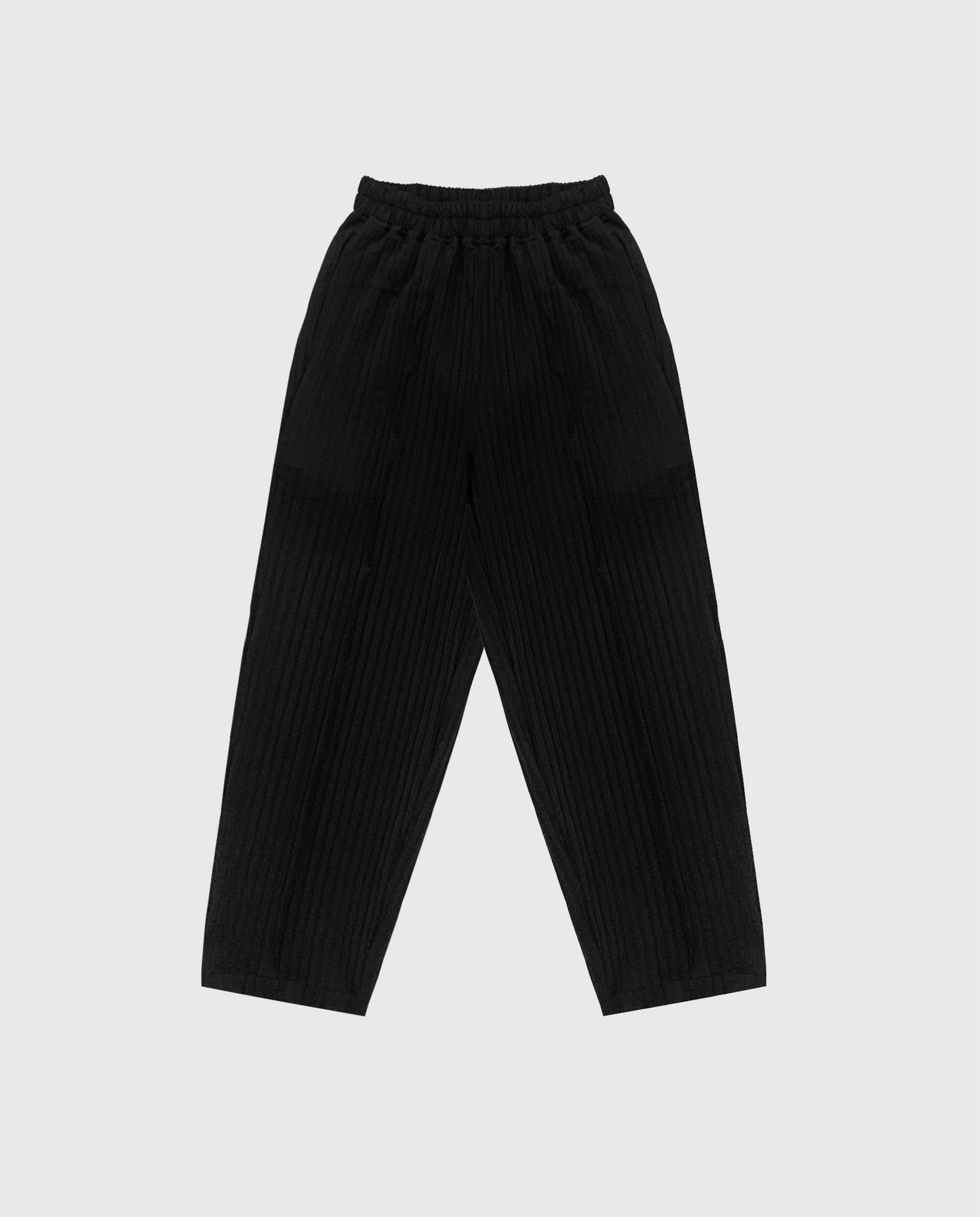 Wide Pleats Pants Black